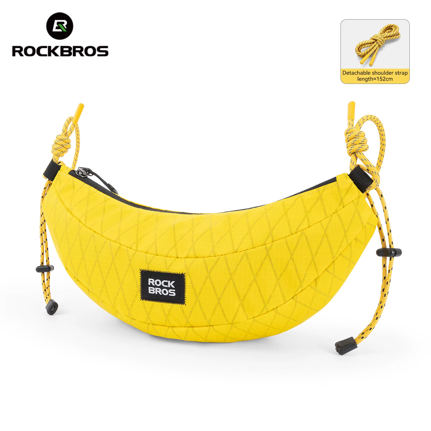Sacoche de vélo ROCKBROS pour extérieur, capacité 1,8 L, forme banane, avec bandoulière, application