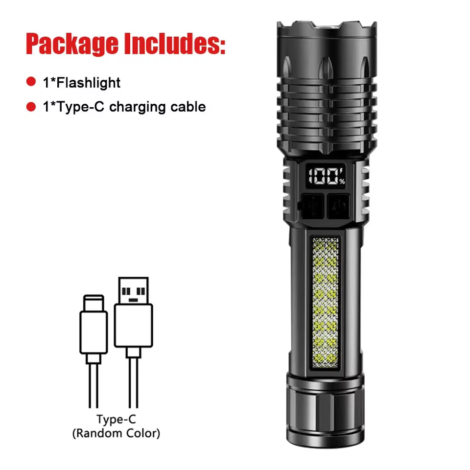 Lampe de poche LED la plus puissante 99000000LM Super lumineuse 1500W lampe de poche LED longue port