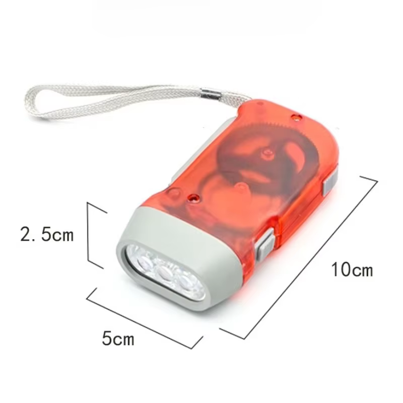 Lampe de poche à manivelle Dynamo à pression manuelle pour l'extérieur, fournitures de Camping, char