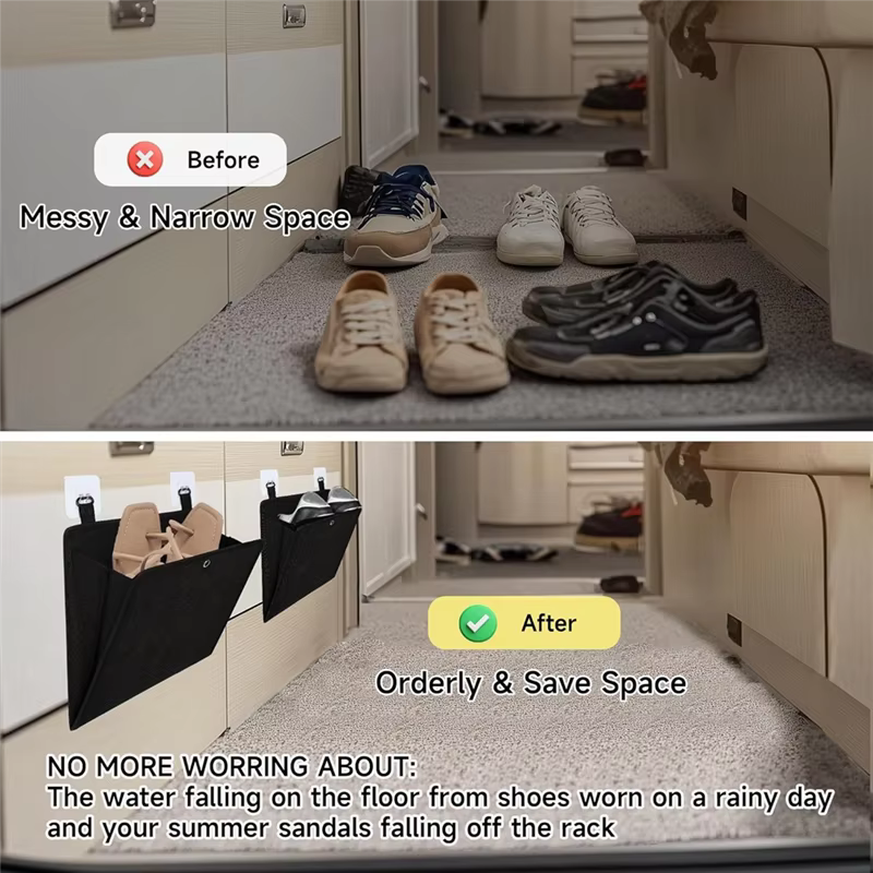 ABKJ-Pack de 2 étagères à chaussures murales, étagère à chaussures RV, accessoires de camping-car au
