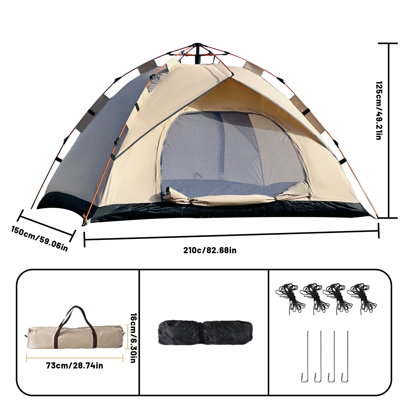 Tente de Camping Portable, tente instantanée de voyage autonome pour Camping en plein air, tente d'u