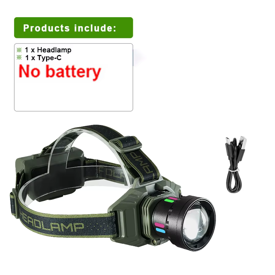 600000000LM lampe frontale Rechargeable phare LED très brillante avec feu arrière tête de pêche torc