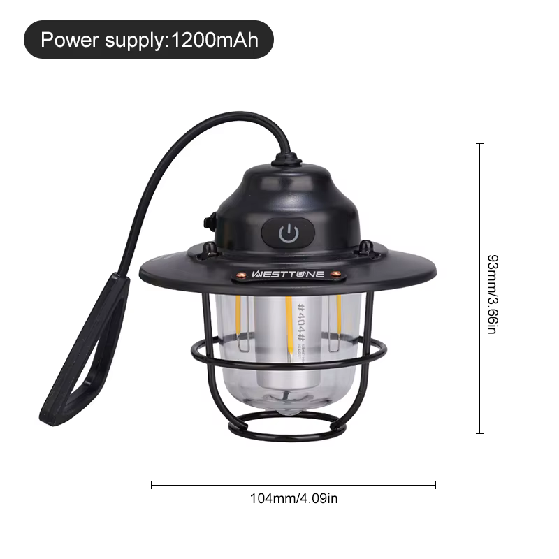 Lanternes de Camping portables rétro, lampe suspendue pour tente, étanche, variable, 1200mAh, pour r