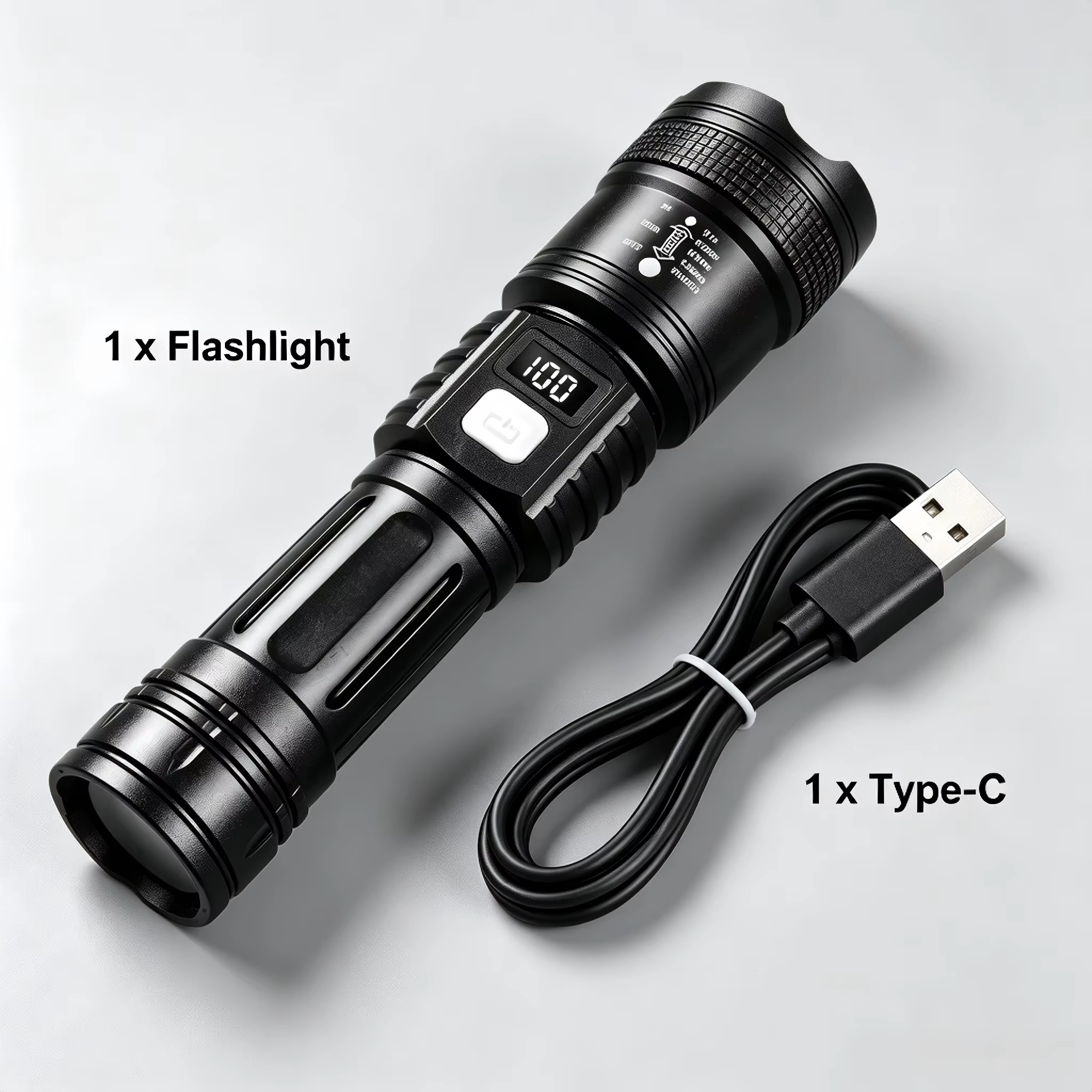Lampe torche ultra-lumineuse la plus puissante avec lanterne tactique COB, lampe à main de grande ca