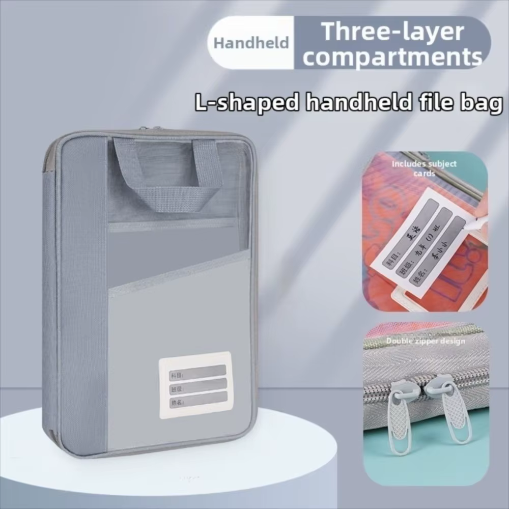 Sac à documents transparent A4, sac à fermeture éclair en maille à grande ouverture, sac de transpor
