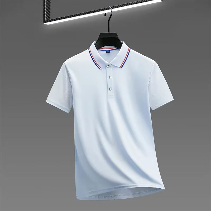 Polo à manches courtes pour homme, couleur unie, décontracté, tendance estivale, confortable et poly