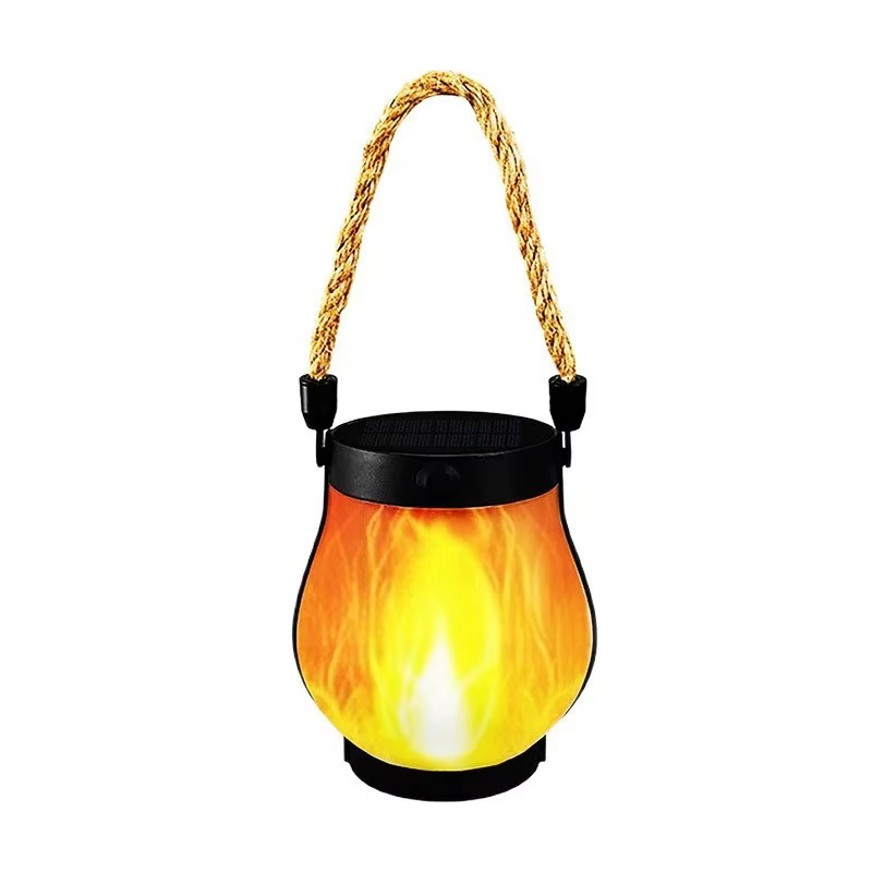 Lampes solaires à flamme pour le camping en plein air, lanterne suspendue portable à flamme, recharg