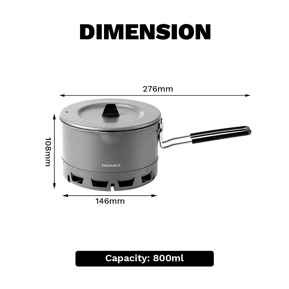 Pot Ramen Petrel en érable de feu, échangeur de chaleur ultraléger, Pot Portable léger pour randonné