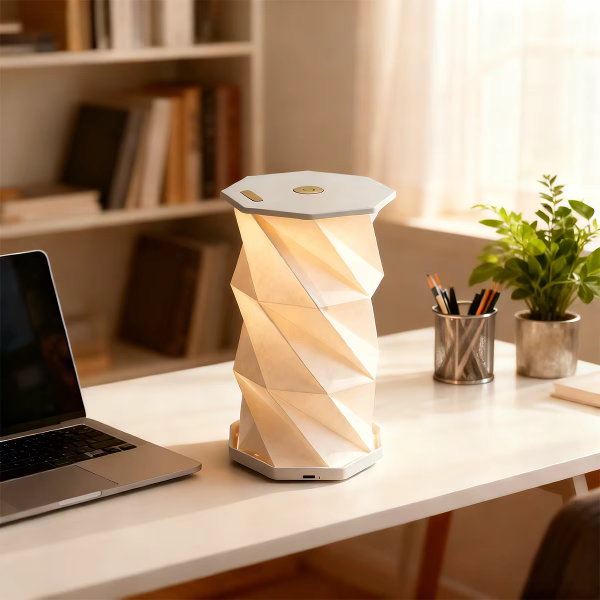 Lampe de Table pliable Portable lampe de lecture Dimmable bureau papier décor à la maison Table de c