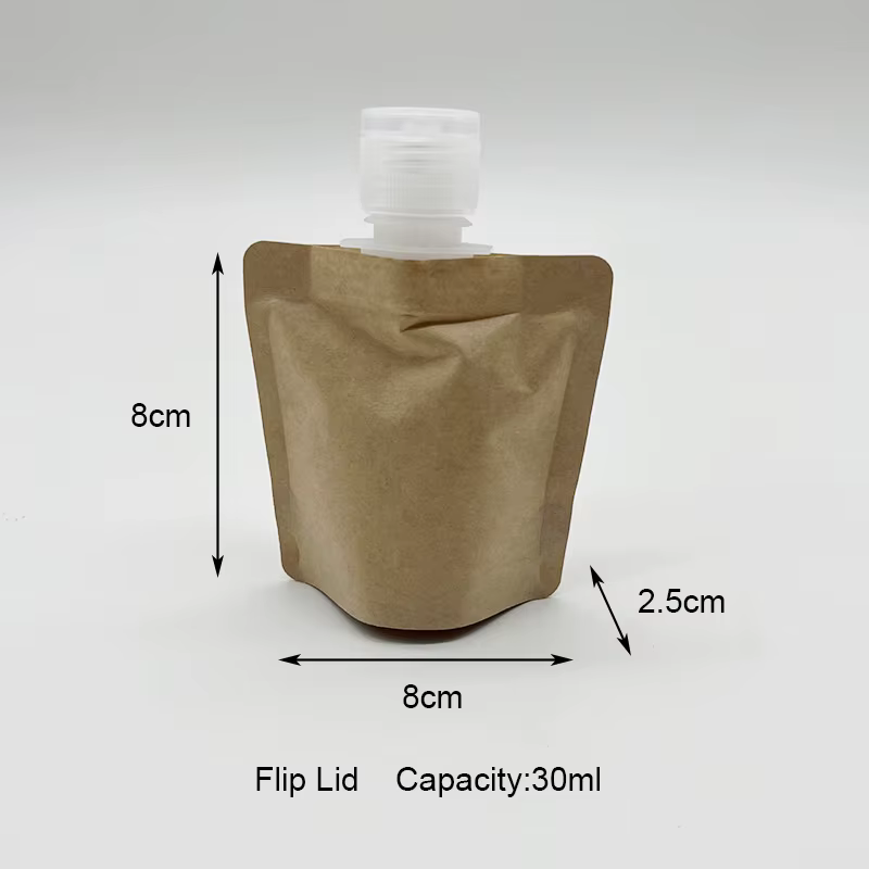 Pochette à bec en papier Kraft 50ml 100ml, 50 pièces, pour boissons liquides, sac d'emballage jetabl