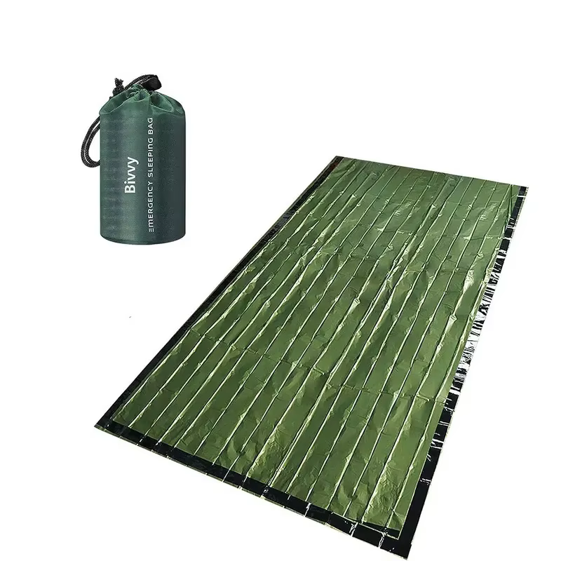 Sac de couchage d'urgence thermique léger et imperméable - Sac de bivouac - Couverture de survie pou