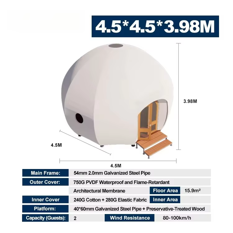 Tente de safari en forme de cocon, personnalisée, luxueuse, durable, imperméable, pour glamping en b