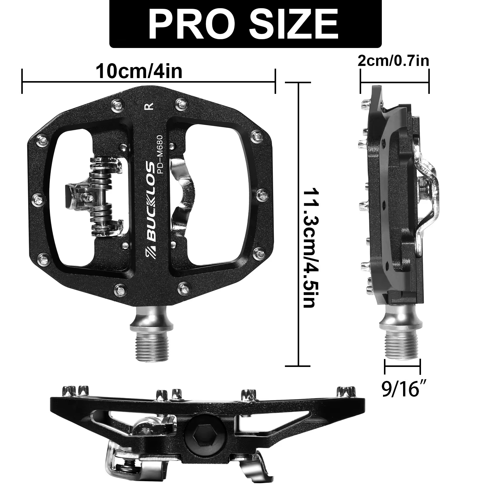 BUCKKubMountain Bike Pédales 3 Roulement Scellé PD-M680 les touristes Clipless Flat & Lock Pédale Pé