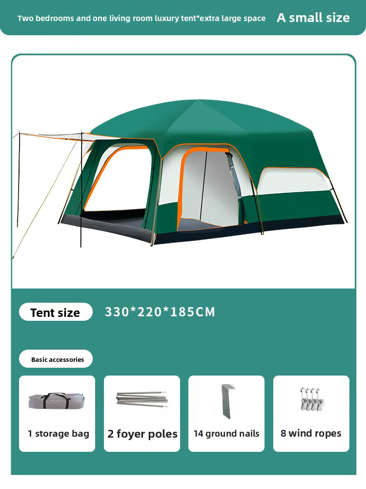 Tente de camping familiale, tente multi-pièces pour 3, 4, 5-8 ou 10 personnes avec espace de séjour,
