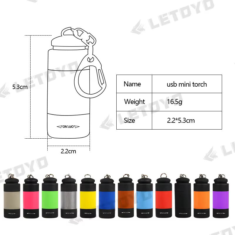 LETOéquilibre-Mini lampe de poche LED étanche aste portable, lampe de poche USB UV, gabarit de calma