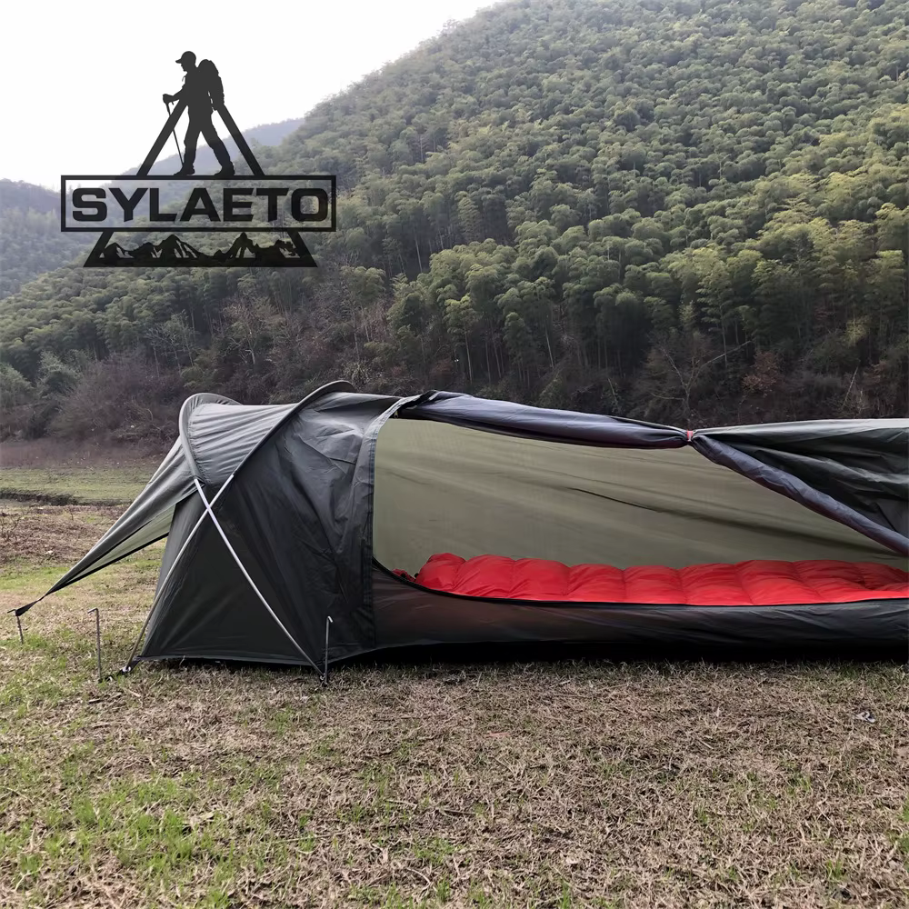 Tente bivy 1 personne pour le camping, la randonnée, la couleur verte de l'armée