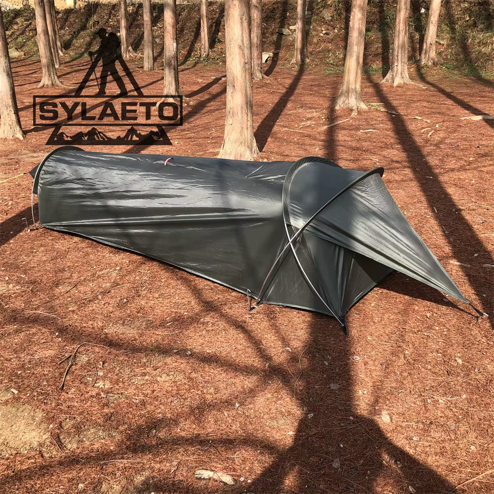 Tente bivy 1 personne pour le camping, la randonnée, la couleur verte de l'armée