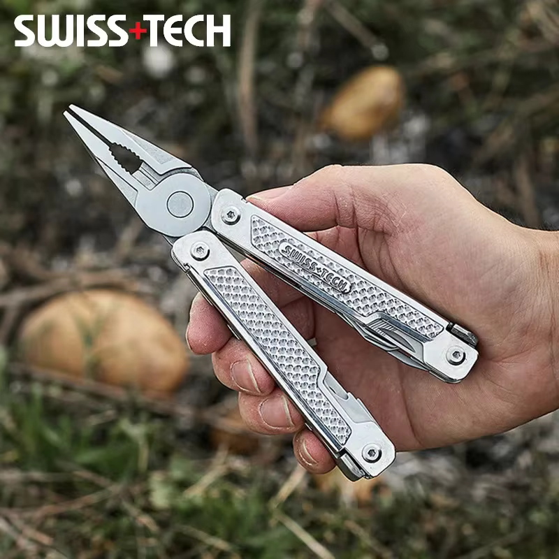 SWISS TECH – couteau de poche multi-outils 15 en 1 pour l'extérieur, fournitures de Camping EDC surv