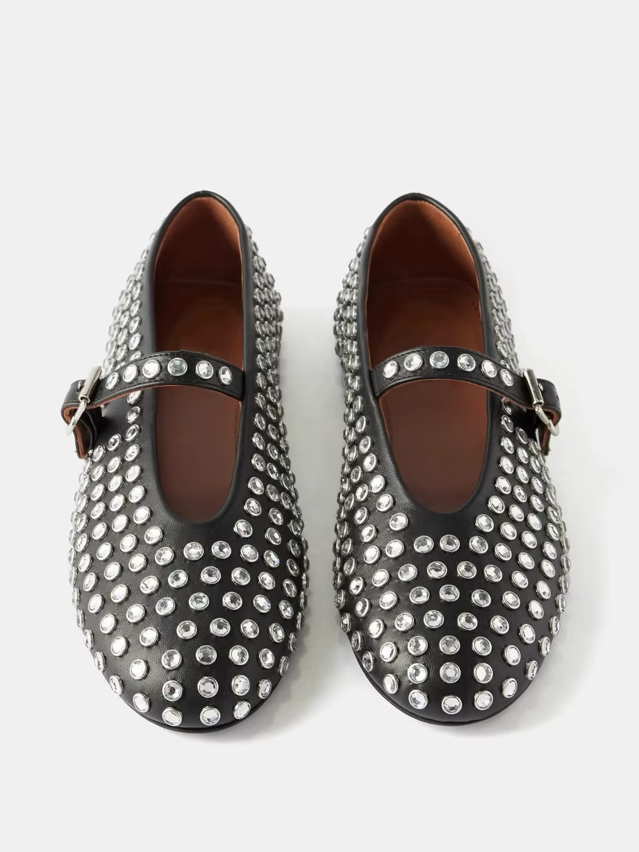 Chaussures de créateur eau diamant Rivet Mary Jane chaussure de Ballet femmes chaussures de Ballet p