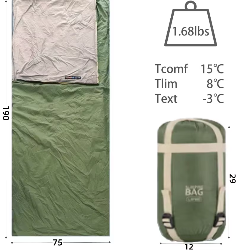 Sac de couchage ultra léger pour adultes, idéal pour le camping, la randonnée, la plage et les voyag
