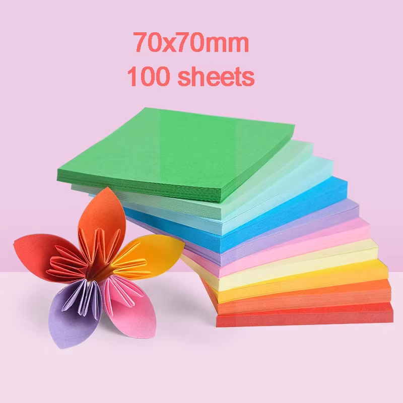 100 feuilles de papier Origami Double face couleur carré facile à plier artisanat papier de décorati