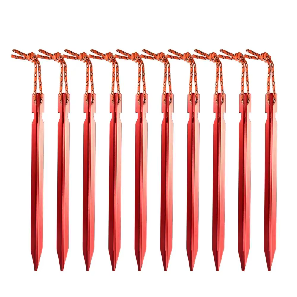 Tente en alliage d'aluminium de 18cm, 10 pièces/lot, piquets robustes pour voyage en plein air, acce