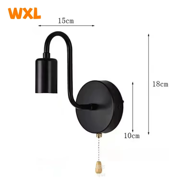 Applique industrielle nordique fer noir E27 éclairage intérieur chevet salle de bain chambre lampe a