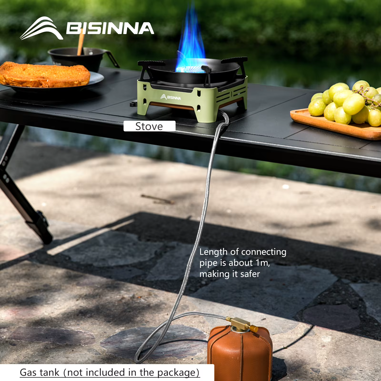 BISINNA Camping cuisinière à gaz Portable Cassette four brûleur à gaz extérieur pique-nique Camp fou
