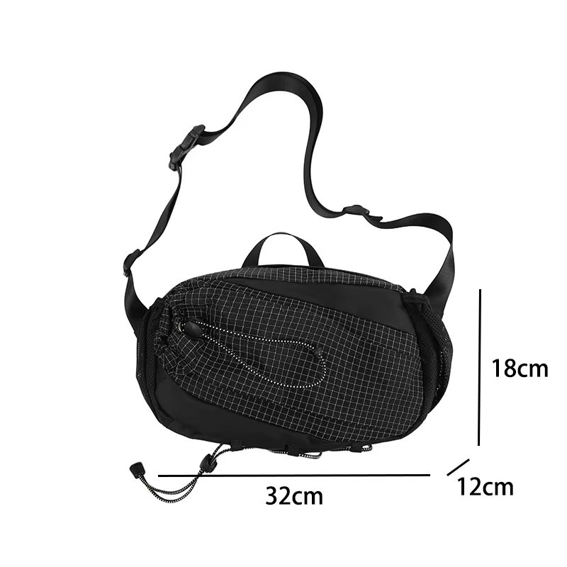 Sac de poitrine léger pour sports de plein air, sac banane bandoulière imperméable, sac de voyage à 