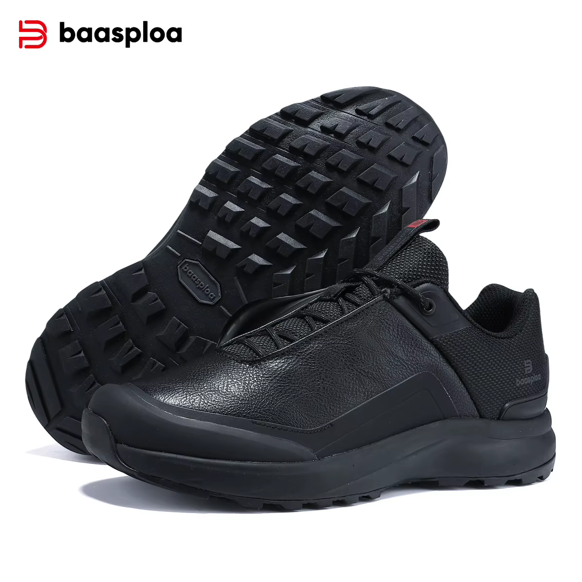 Baasploa – chaussures de randonnée en cuir Litchi pour hommes, baskets de trekking et d'escalade de 