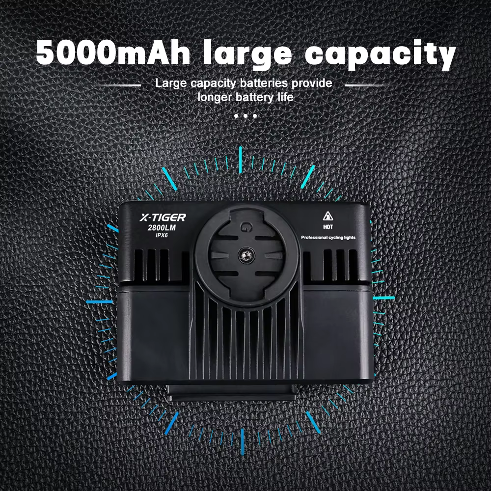 X-TIGER Vélo de route Sunshine TYPE-C développements port 5000 mAh IPX6 étanche Avec support de comp