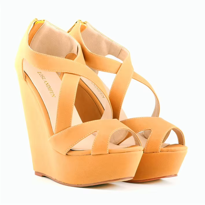 Nubuck cuir haute plate-forme femmes sandales 2025 été concis bout ouvert talons hauts chaussures da