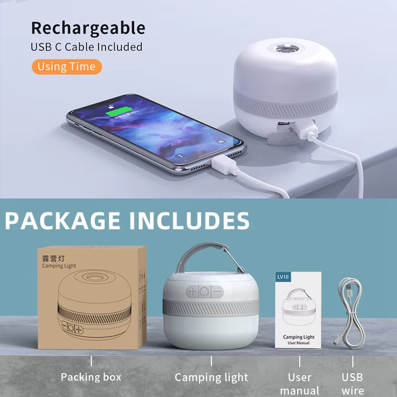 LV10 lampe de poche de Camping LED extérieure 230 heures lanterne de Camping Rechargeable avec lumin