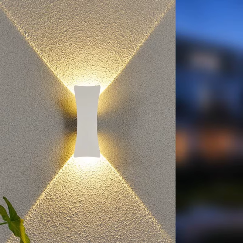 Appliques murales extérieures mur extérieur lampe étanche lampe en aluminium blanc et noir corps lam