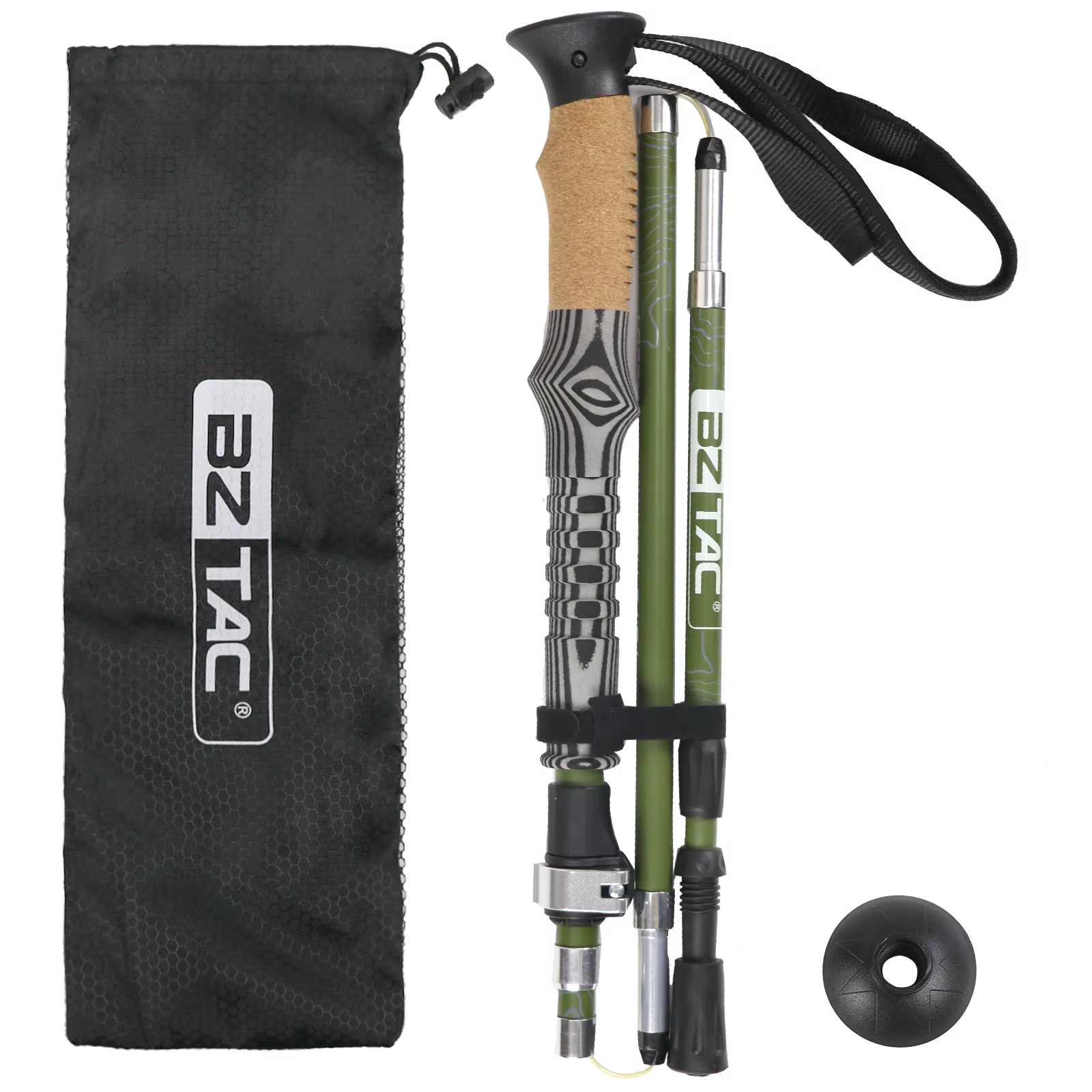 La nouvelle bâton de trekking pliable est portable, facile à ranger, réglable en longueur, robuste, 