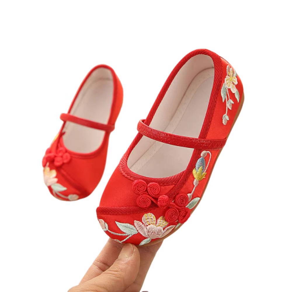 Chaussures de danse pour filles de style chinois, semelle souple antidérapante, chaussures en tissu 