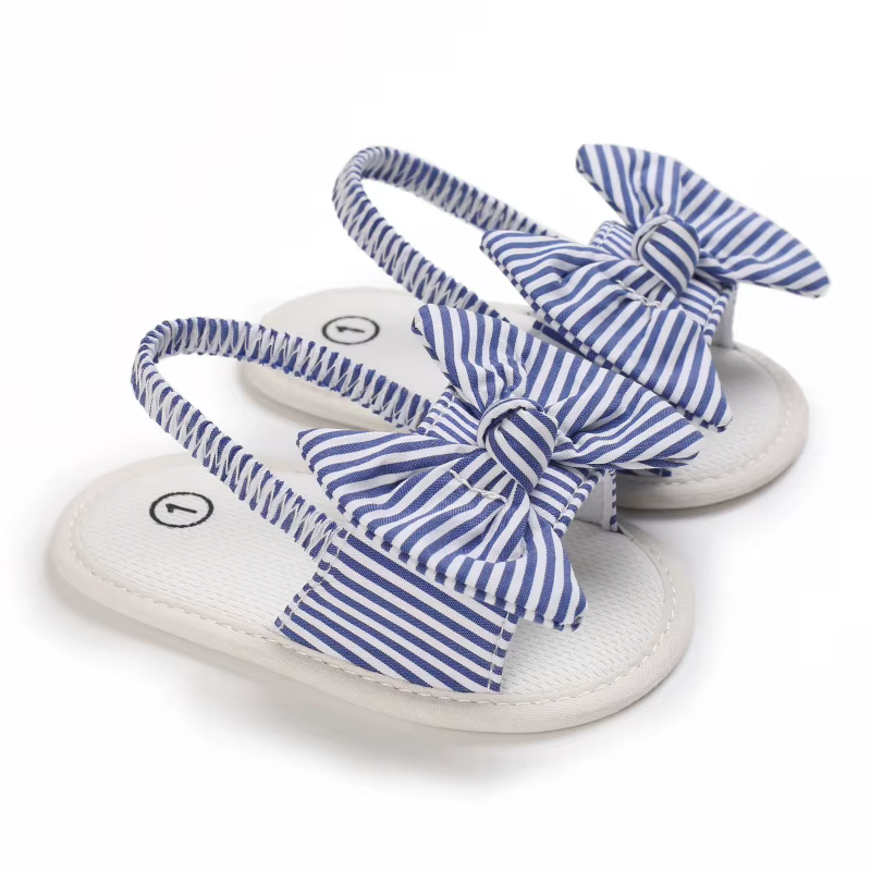 Sandales à bout ouvert avec nœud pour nouveau-né fille, chaussures de marche respirantes pour le pri