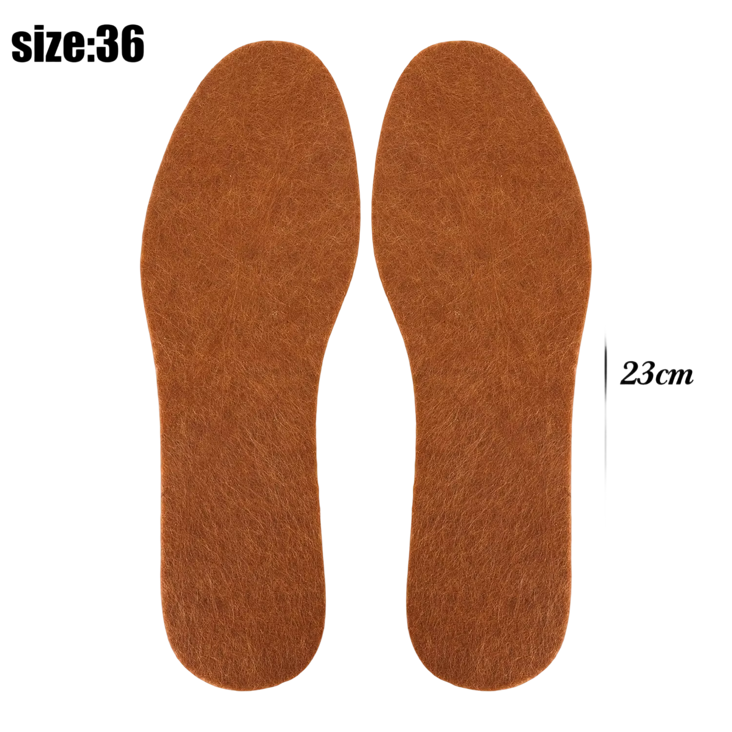 Semelles intérieures en feutre de poils de chameau en polaire, Inserts de chaussures d'hiver chauds,