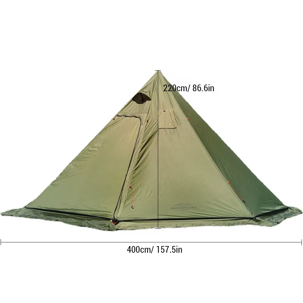 Tente chaude Tipi pour 4-6 personnes avec prise de réchaud 400PRO, tente Dakota idale de camping, ra