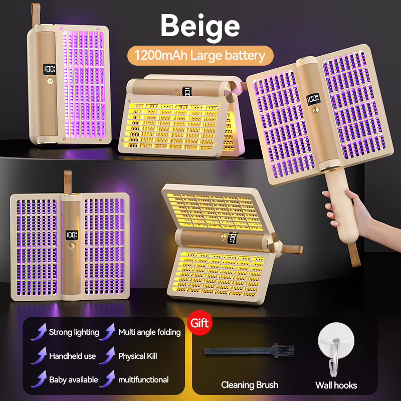 Tapette à moustiques à choc électrique pliable, lampe anti-moustiques, tueur de moustiques électriqu