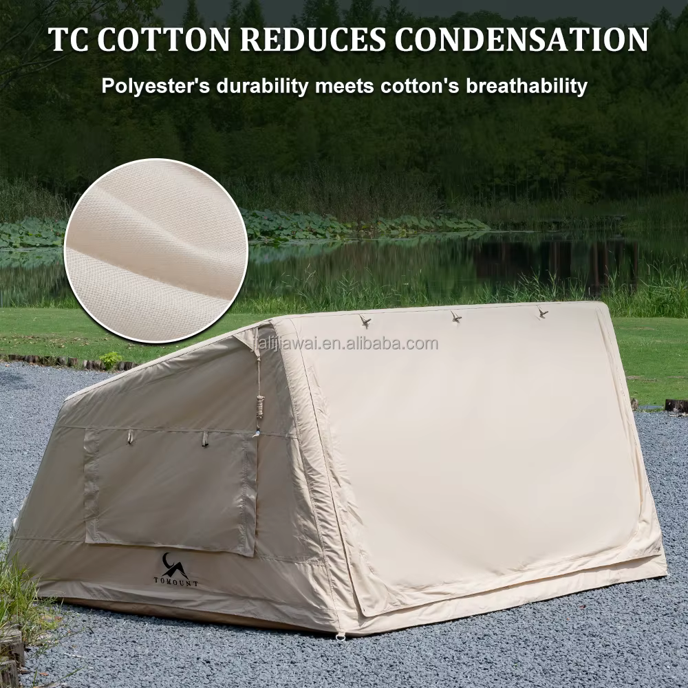 Nouveau 4.5 ㎡   Tente gonflable pour camping-car, fenêtres transparentes en TPU surdimensionnées, vu