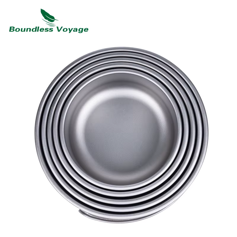 Casseroles en titane Voyage sans limite, bols, vaisselle avec poignée pliante, Camping de plein air,