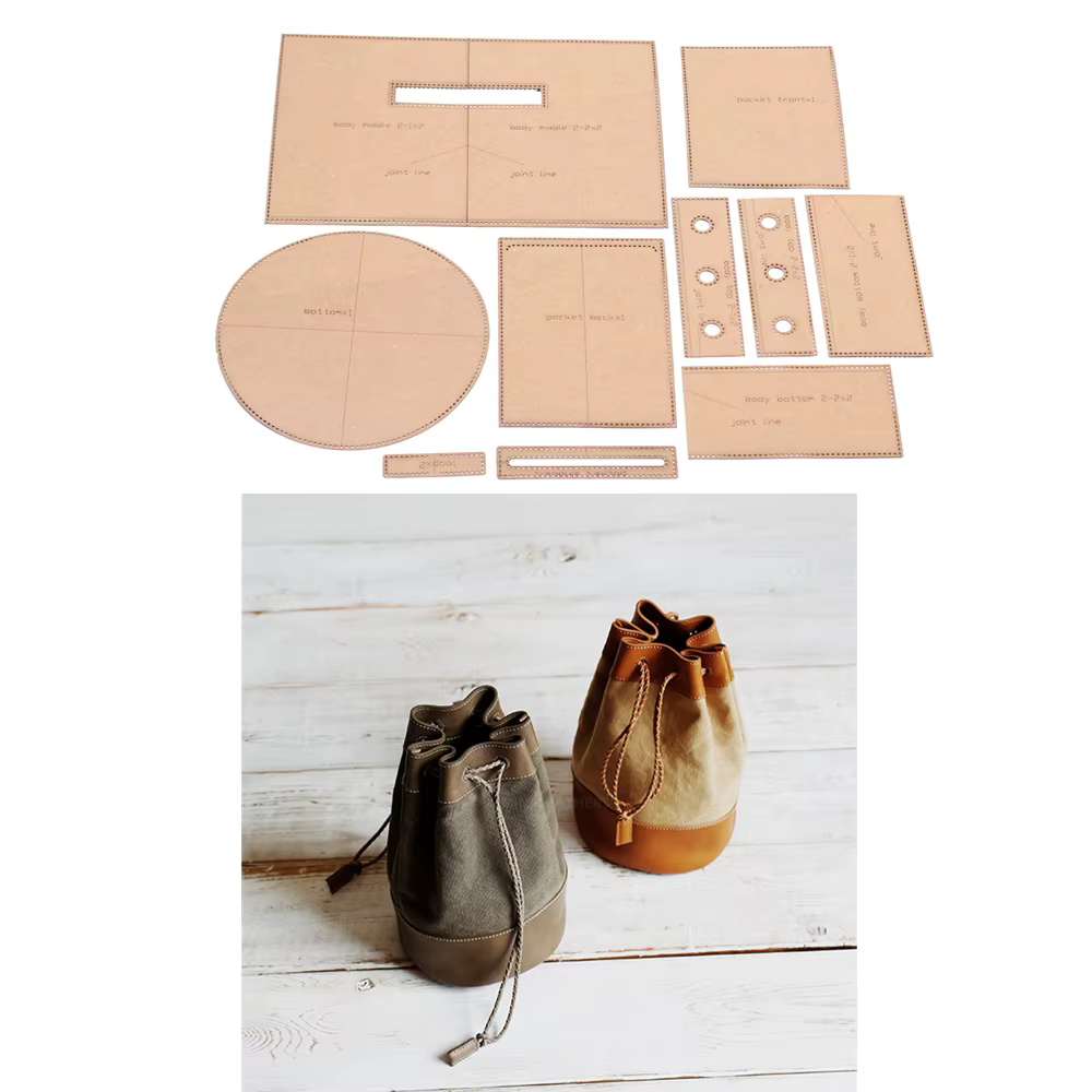 Patron de couture en papier kraft pour bricolage, découpe de sac à main seau en cuir, modèle de gale