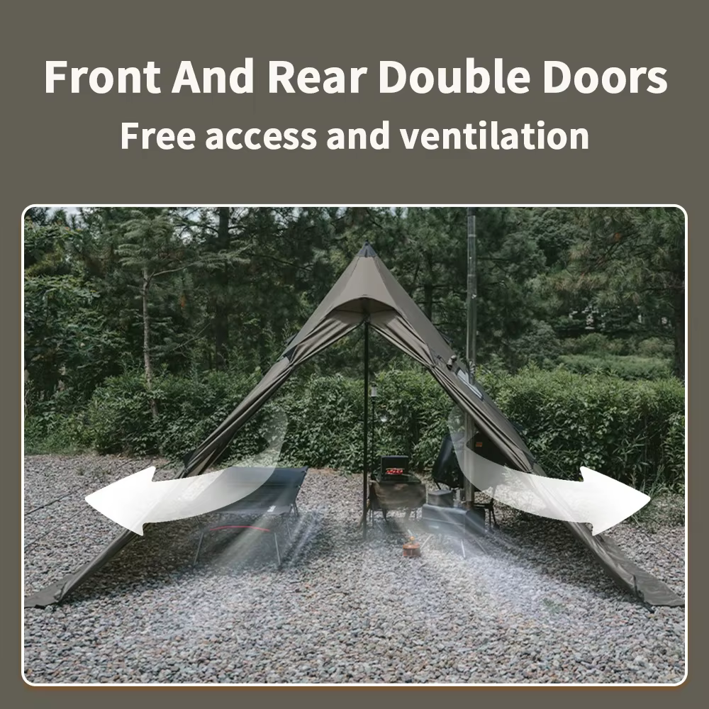 Natureifa-Tente Pyramidale Portable et Étanche pour Camping en Plein Air et Pique-Nique, Tipi de Ran
