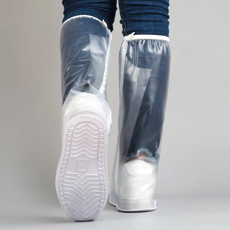 Couvre-chaussures à tube haut pour hommes et femmes, avec bord pressé et semelle épaisse, résistant