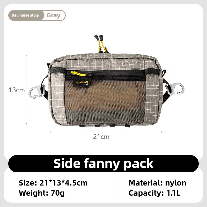 HIKEMAN Sac de taille en fibre Dyneema 1,1 L imperméable ultra-léger multi-poches pour le cyclisme, 