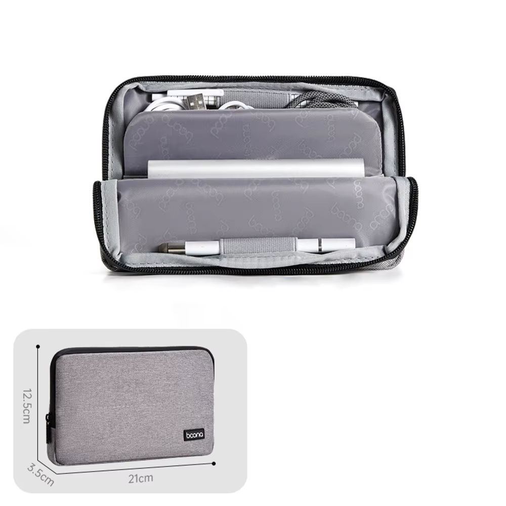 Sac de rangement numérique double couche en PU, rangement et organisation d'accessoires électronique