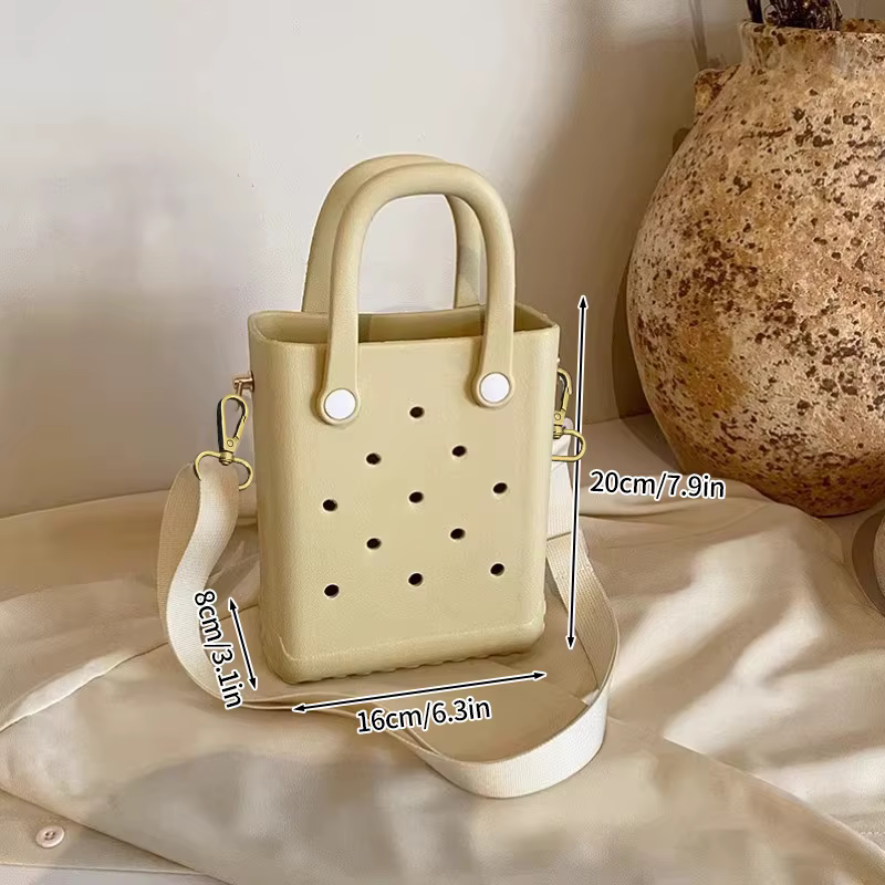 Sac de plage imperméable en EVA, sac de voyage, sac de rangement, sac à main simple de couleur unie,
