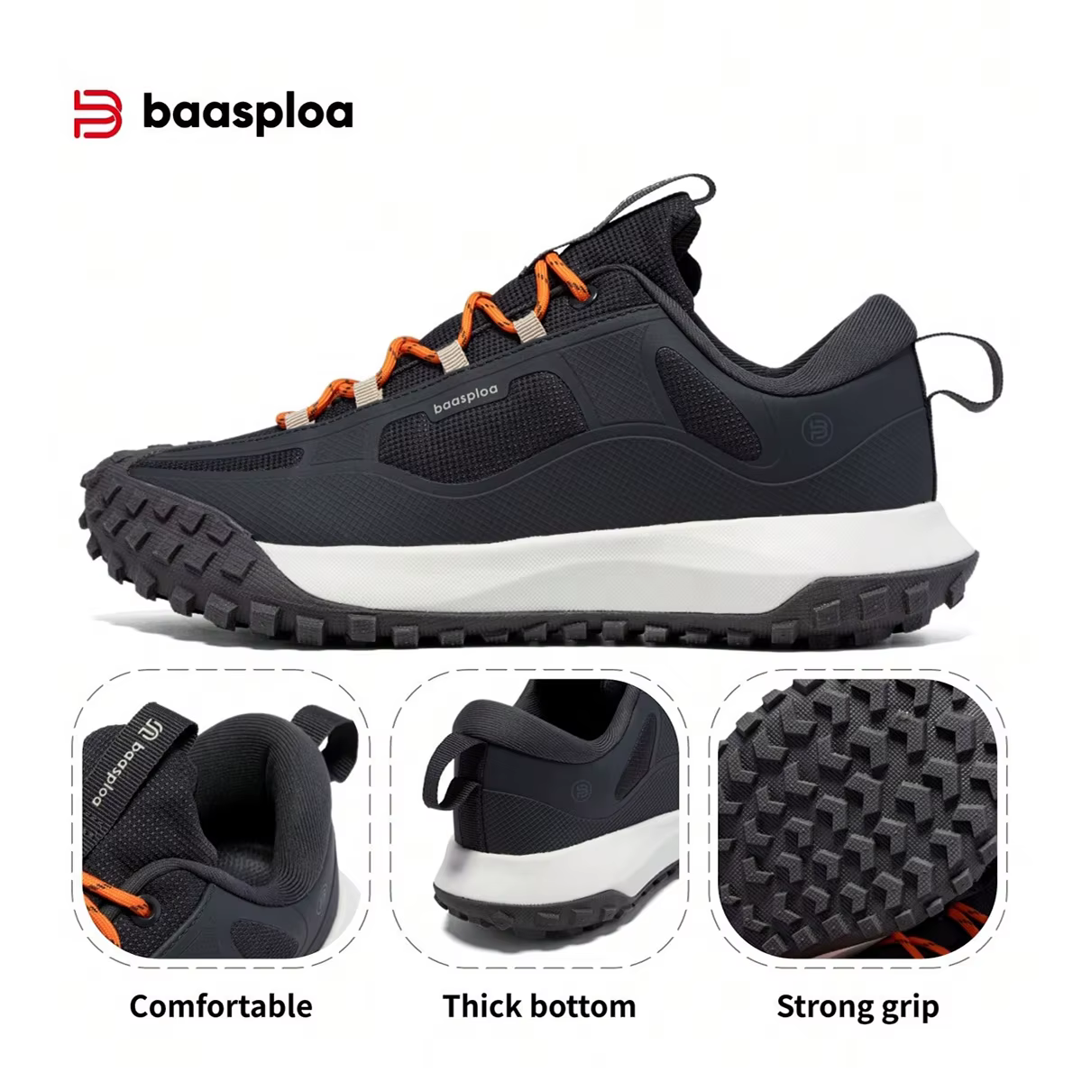 Baasploa-Chaussures de Randonnée Légères et Imperméables pour Homme, Baskets de Marche Antidérapante