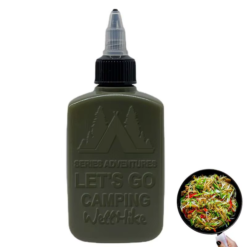 Bouteille à presser pour huile de Camping, bouteilles à condiments à presser de 100ml avec buses, di